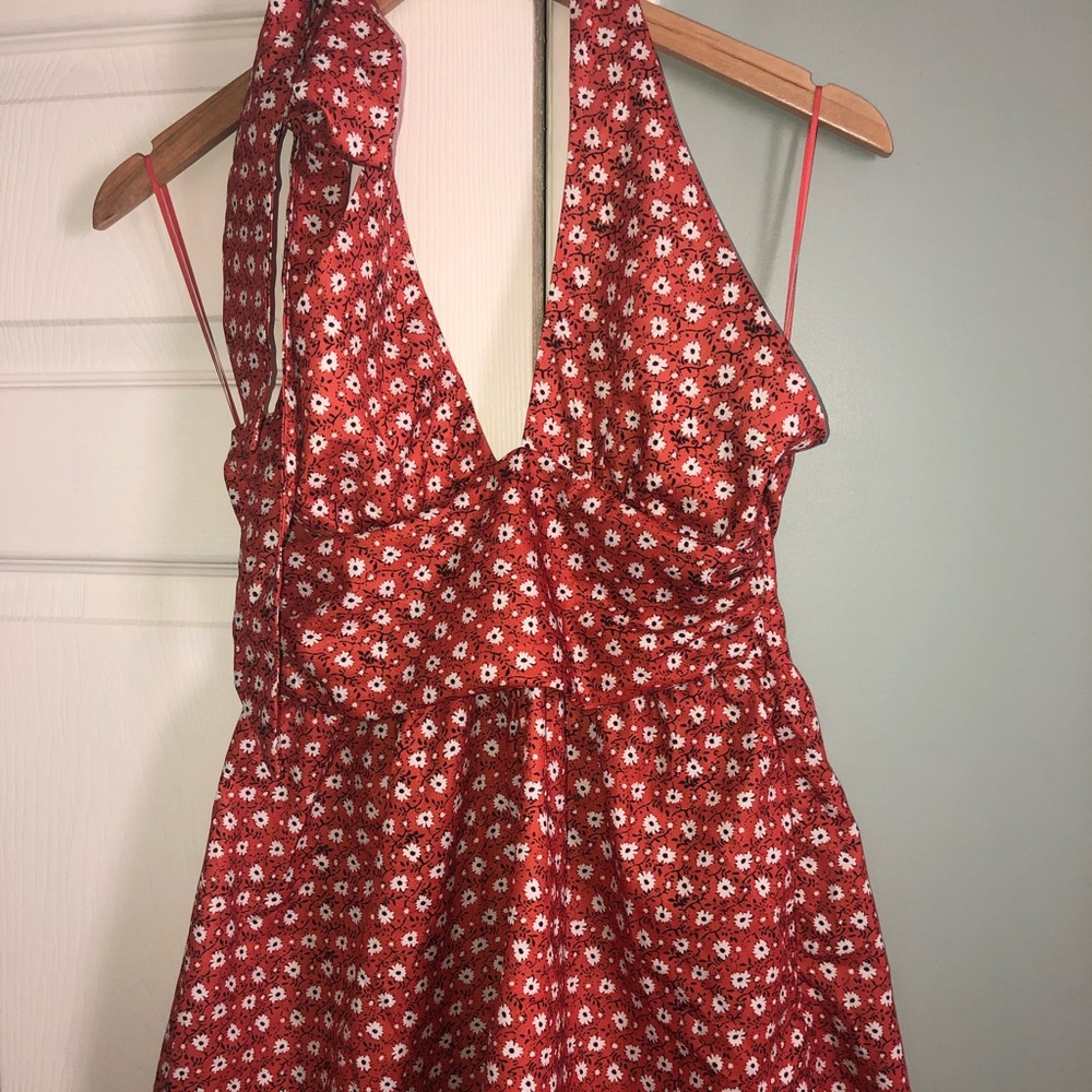 Silk flower pattern romper